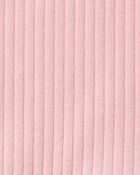 Baby 2-Piece Ribbed Tee & Pull-On Pant Set - Pink, image 2 of 3 slides