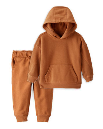 Baby Boy 2-Piece DayDream Fleece Long-Sleeve Hoodie & Joggers Set - Brown, 