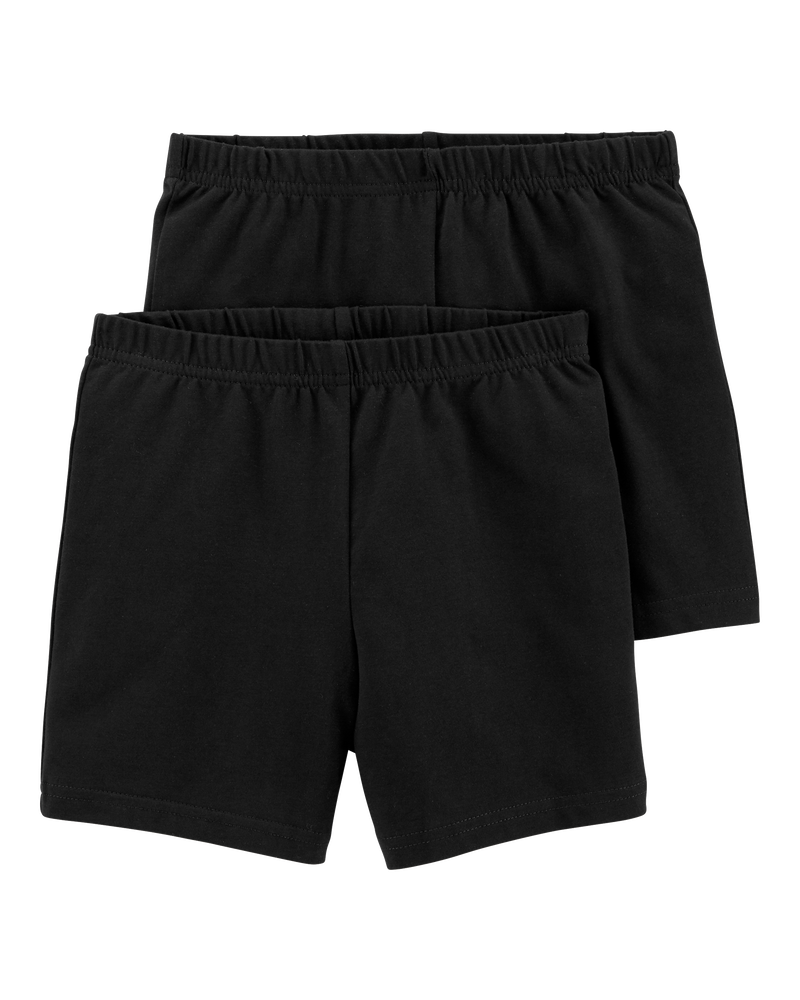 Girls 2-Pack Black Bike Shorts - Black, image 1 of 4 slides