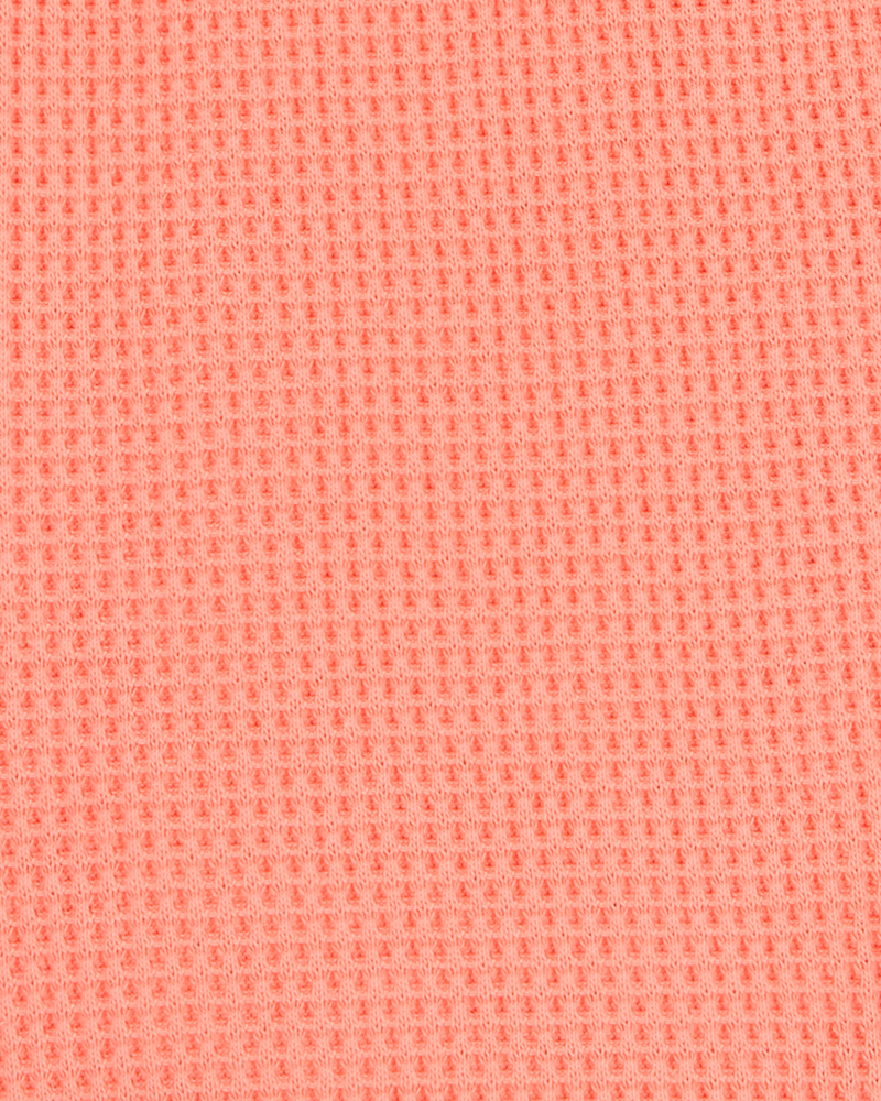 Baby Waffle Knit Drawstring Shorts - Orange, image 3 of 4 slides