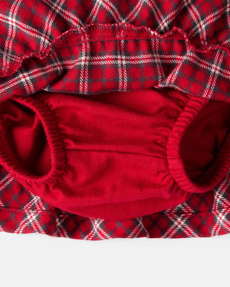 Baby Girl Plaid Cotton Skort - Red, image 3 of 5 slides