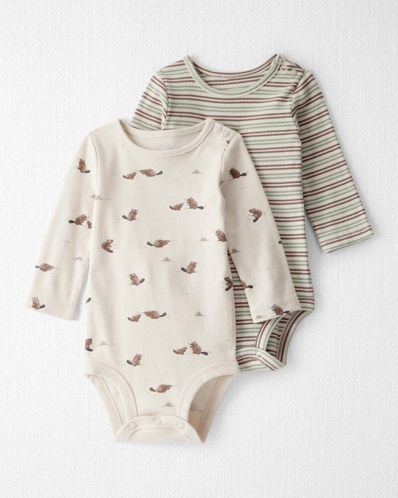 Baby 2-Pack Organic Cotton Bodysuits, image 1 of 6 slides