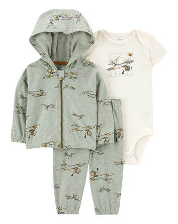 Baby 3-Piece Airplane Little Jacket Set, 