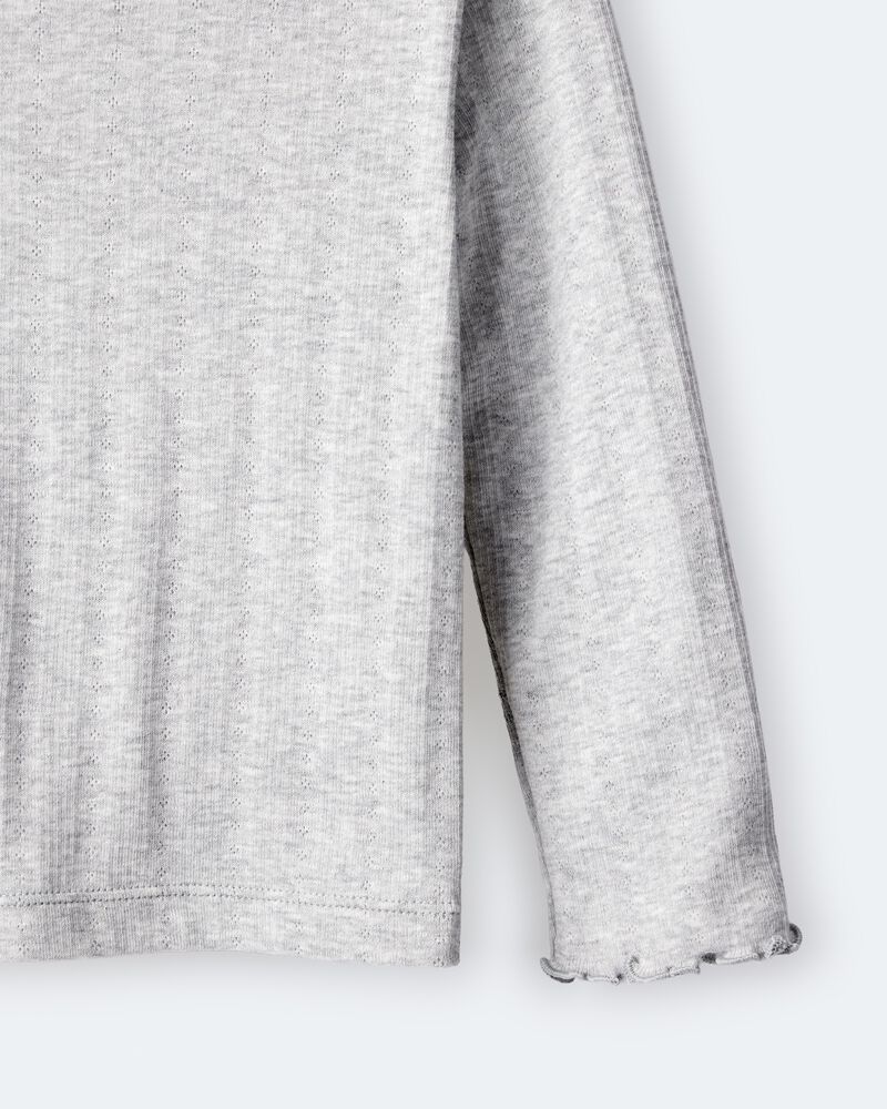 Toddler Girl Mock Neck Long-Sleeve Top - Heather Grey, image 6 of 6 slides