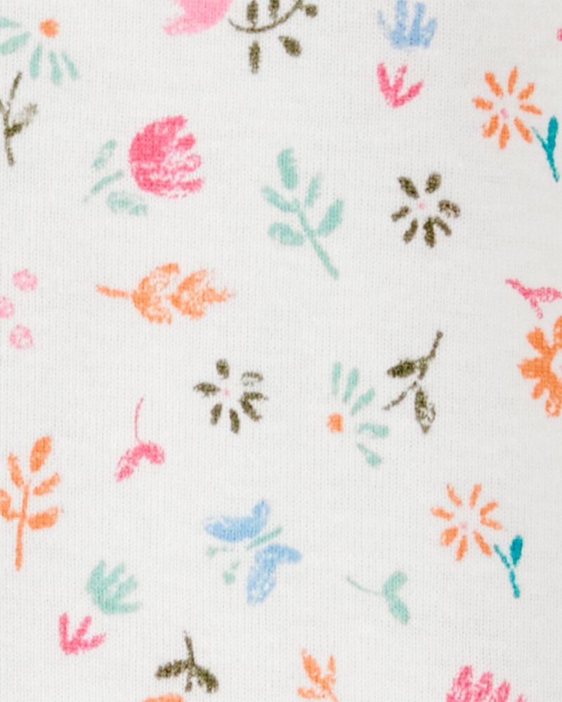Toddler Girl Floral Print Snug Fit Cotton Footless 1-Piece Pajamas, image 2 of 4 slides