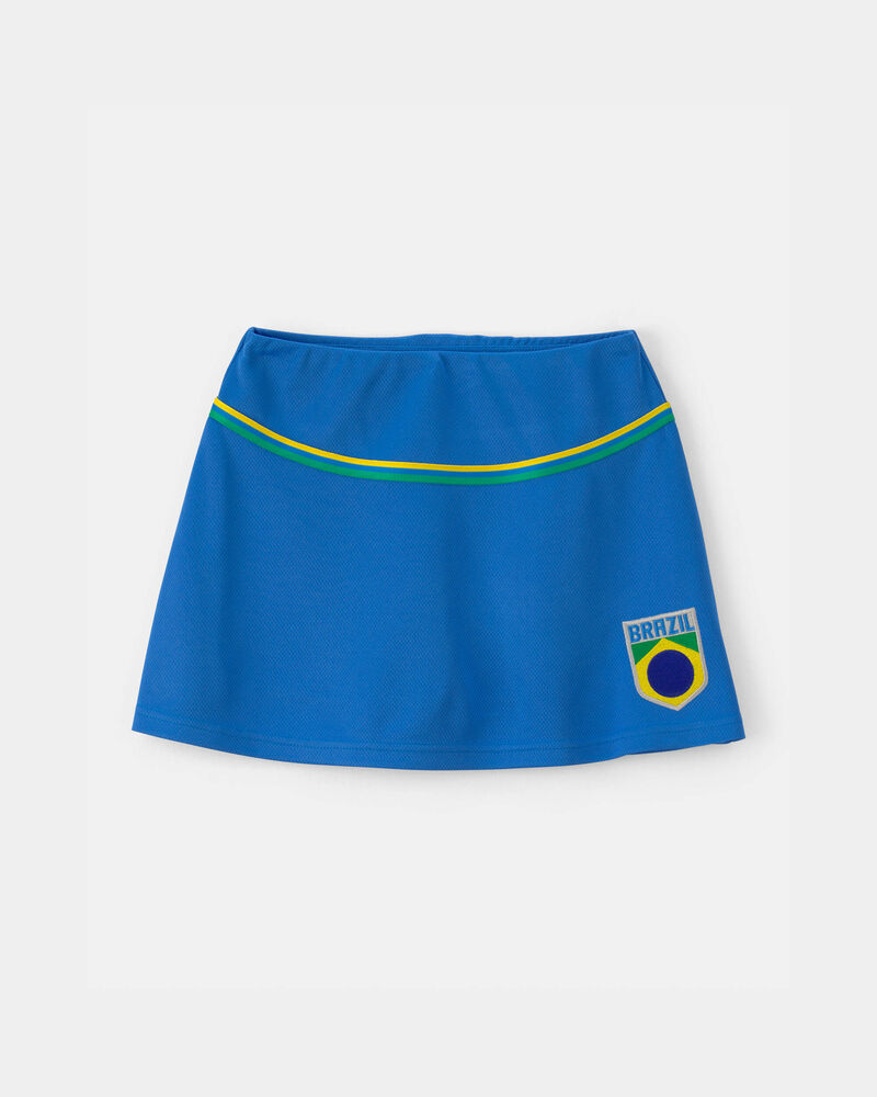Girls Umbro Brazil Active Skort - Blue/Yellow/Green, image 1 of 4 slides