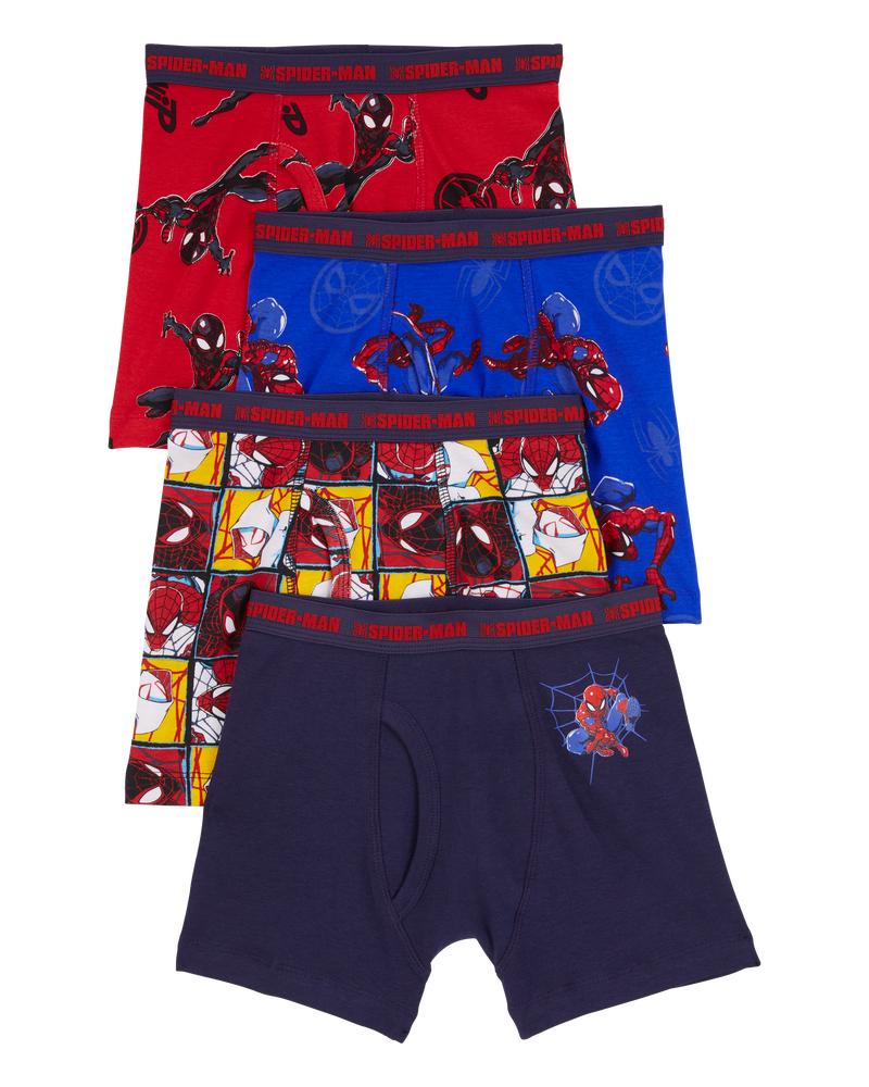 Kid 4-Pack Spider-Man Boxer Briefs Underwear, image 1 of 2 slides
