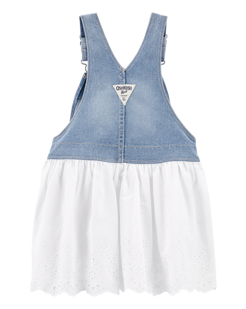 Baby Denim Eyelet Jumper Dress, 