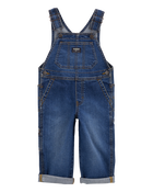 Toddler Stretch Denim Overalls - Dark Wash, image 1 of 5 slides
