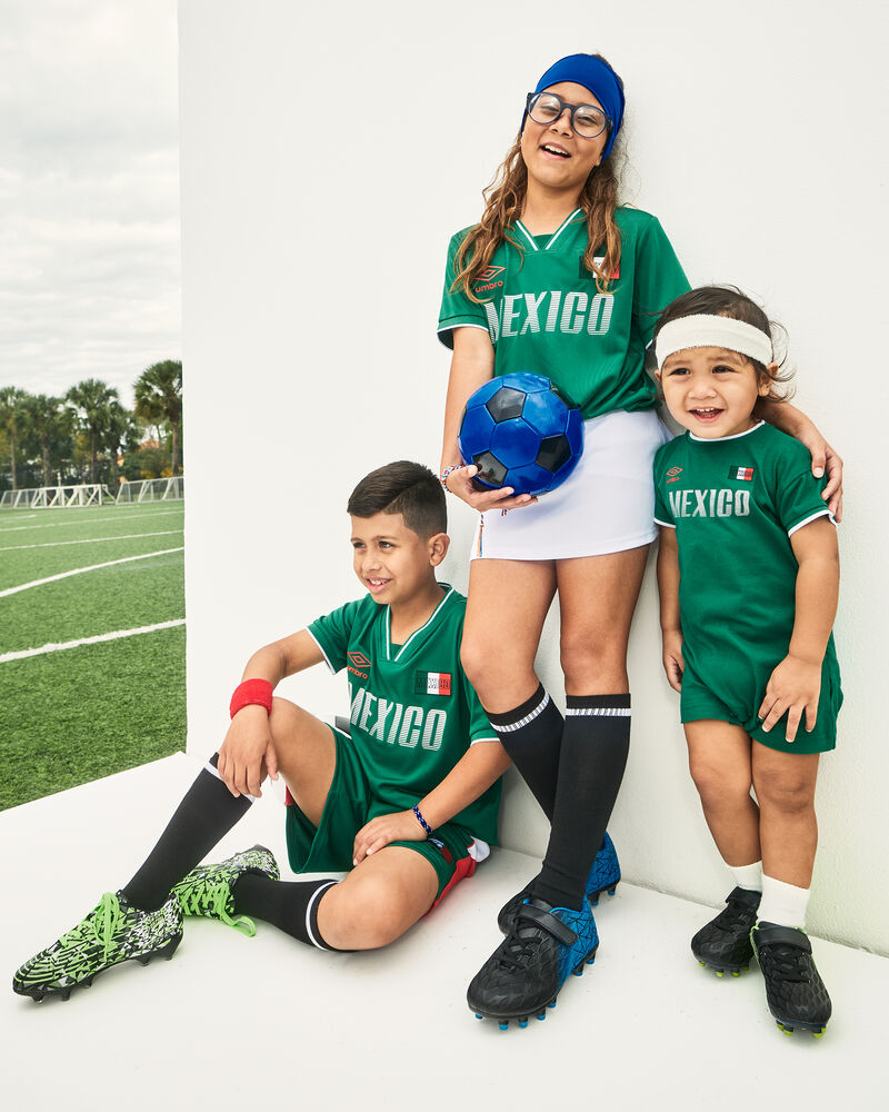 Kids 2-Piece Umbro Mexico Soccer Jersey & Short Set - Green/White/Red, image 3 of 12 slides