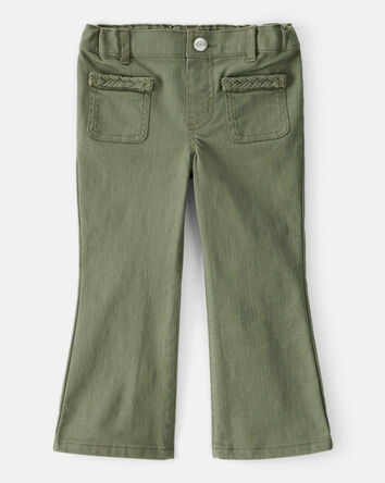 Toddler Girl Cotton Flare Pants - Green, 