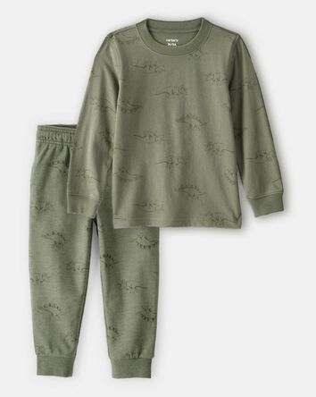 Toddler Boy 2-Piece Dinosaur Print Long-Sleeve Tee & Joggers Set - Green
, 