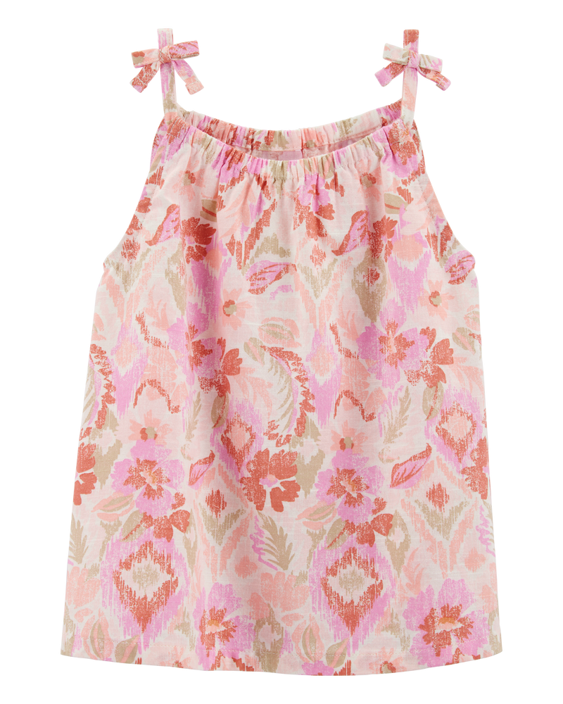 Toddler Floral Print Tank - Pink, image 1 of 3 slides