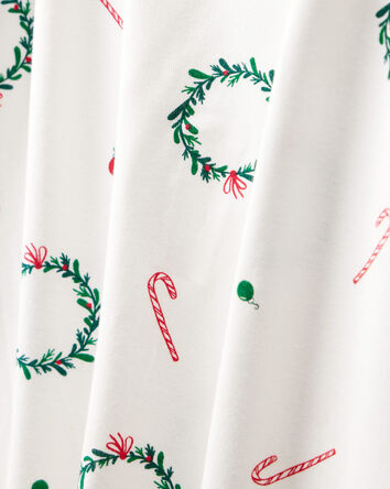 Kid Wreath PurelySoft Long-Sleeve Snug Fit 2-Piece Pajamas - White, 