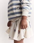 Toddler 'Hey!' Striped Otter Sweatshirt&trade; with Pockets - Blue/Cream, image 6 of 7 slides