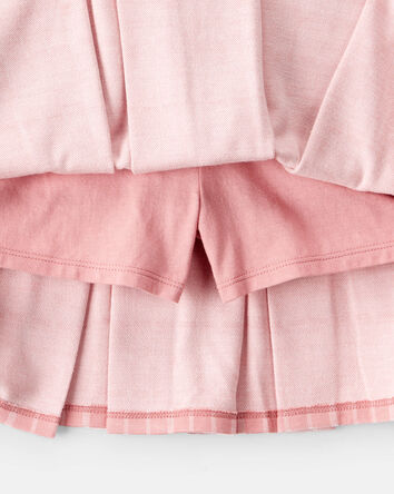 Kid Plaid Pleated Pull-On Skort - Pink, 