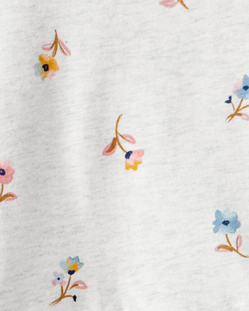 Baby Girl Floral Long-Sleeve Peplum Top - Grey, image 2 of 3 slides