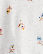 Baby Girl Floral Long-Sleeve Peplum Top - Grey, image 2 of 3 slides