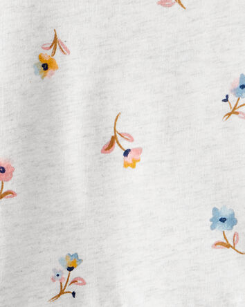 Baby Girl Floral Long-Sleeve Peplum Top - Grey, 