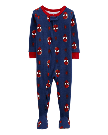 Toddler 1-Piece Spider-Man 100%  Cotton Footie Pajamas, 