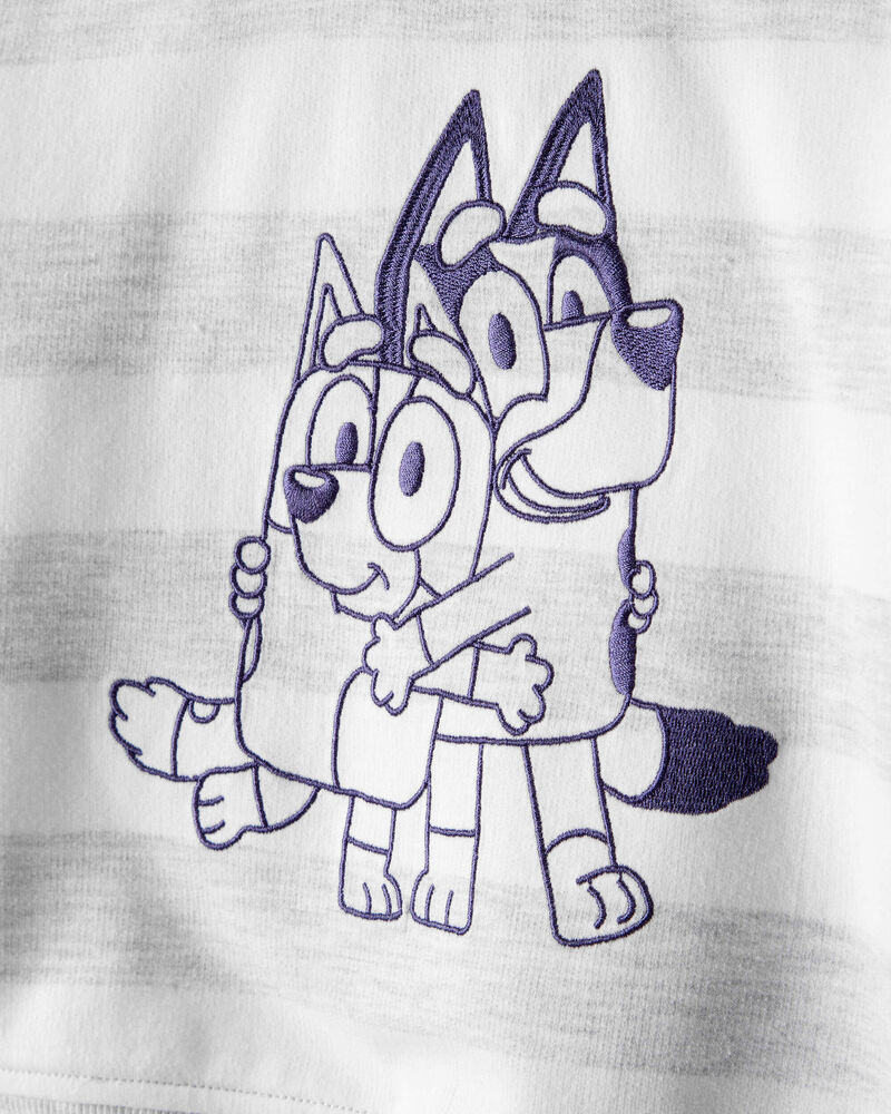 Baby Bluey Striped French Terry Pullover - Grey, image 2 of 3 slides