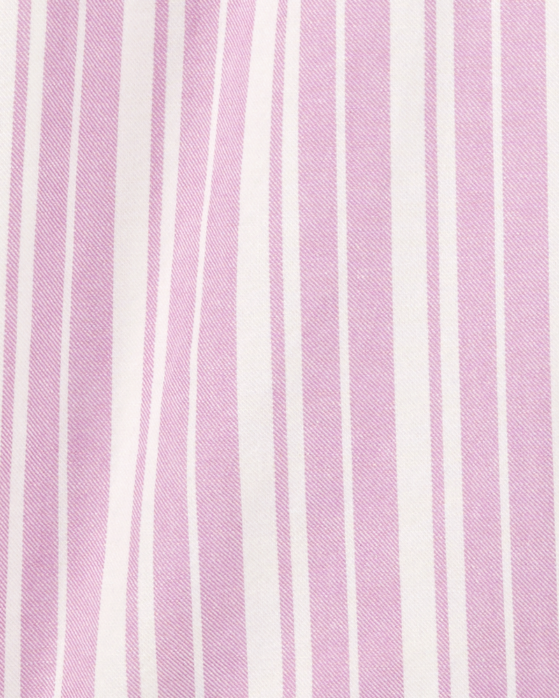 Kid 2-Piece Striped Peplum Top & Drawstring Pants Set - Pink/White, image 4 of 7 slides