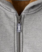 Toddler Boy Long-Sleeve Hooded Zip-Up Jacket - Grey, image 2 of 3 slides