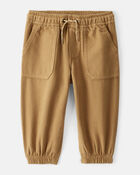 Baby Boy  Herringbone Woven Pull-On Jogger - Brown, image 1 of 4 slides