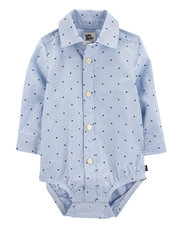 Baby Polka-Dot Button-Front Bodysuit, 