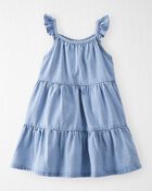 Toddler Girl Organic Cotton Chambray Dress, image 1 of 5 slides