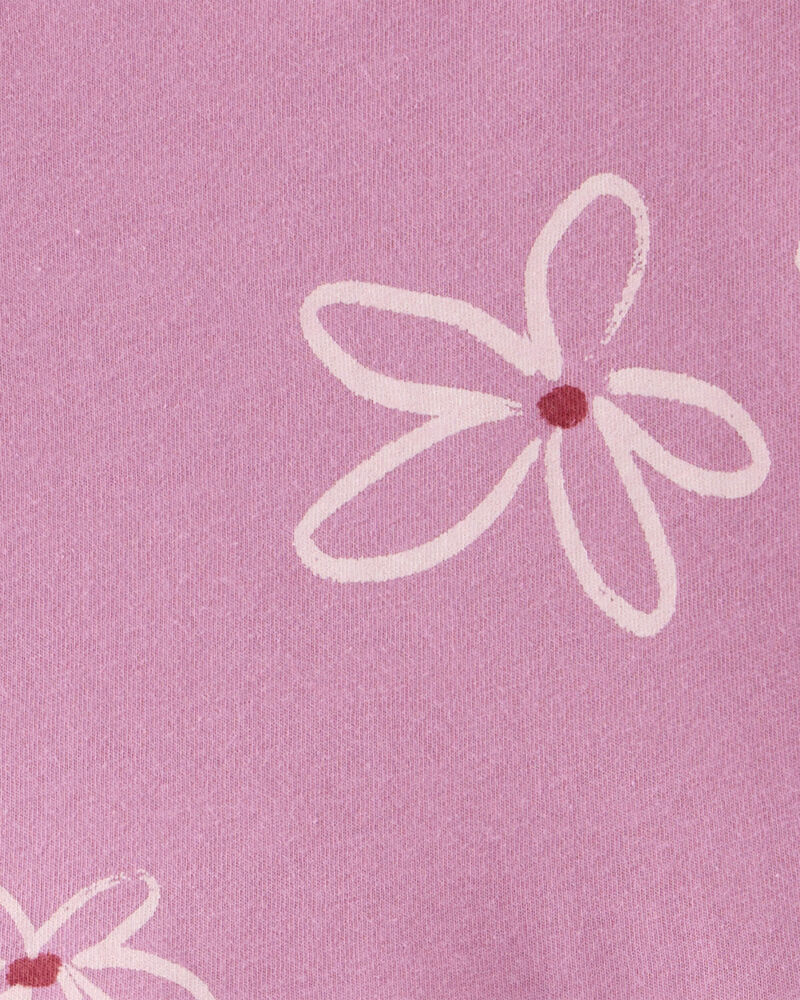 Toddler Girl Flower Print Short-Sleeve Knit Dress - Pink, image 3 of 4 slides