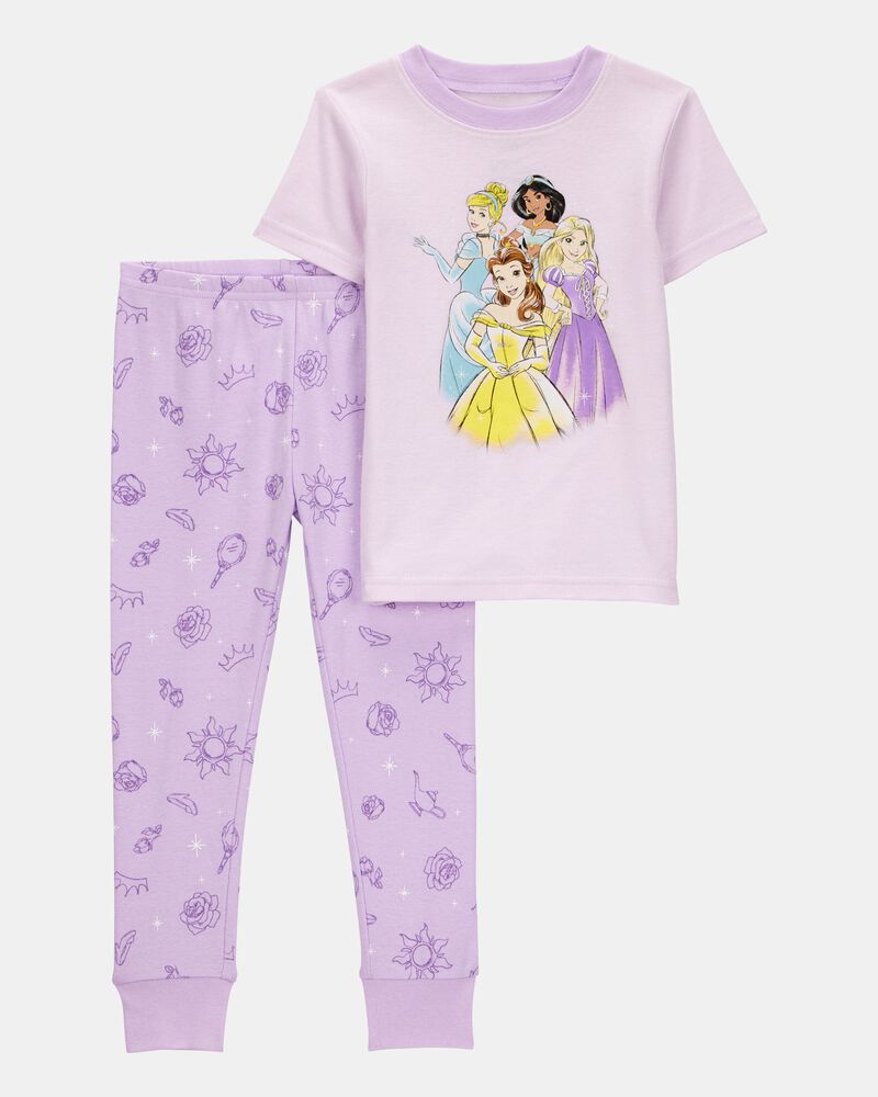 Toddler Girl Disney Princesses Snug Fit 2-Piece Pajamas - Purple, image 1 of 3 slides