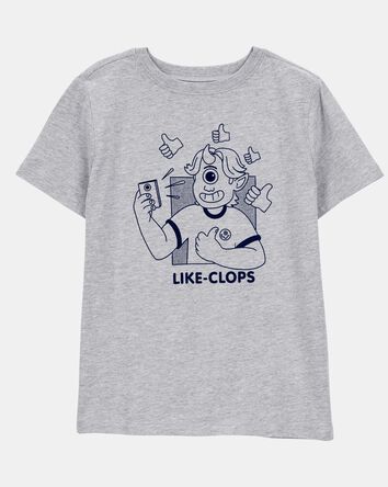 Boys "Like-Clops" Short-Sleeve Graphic Tee - Grey, 