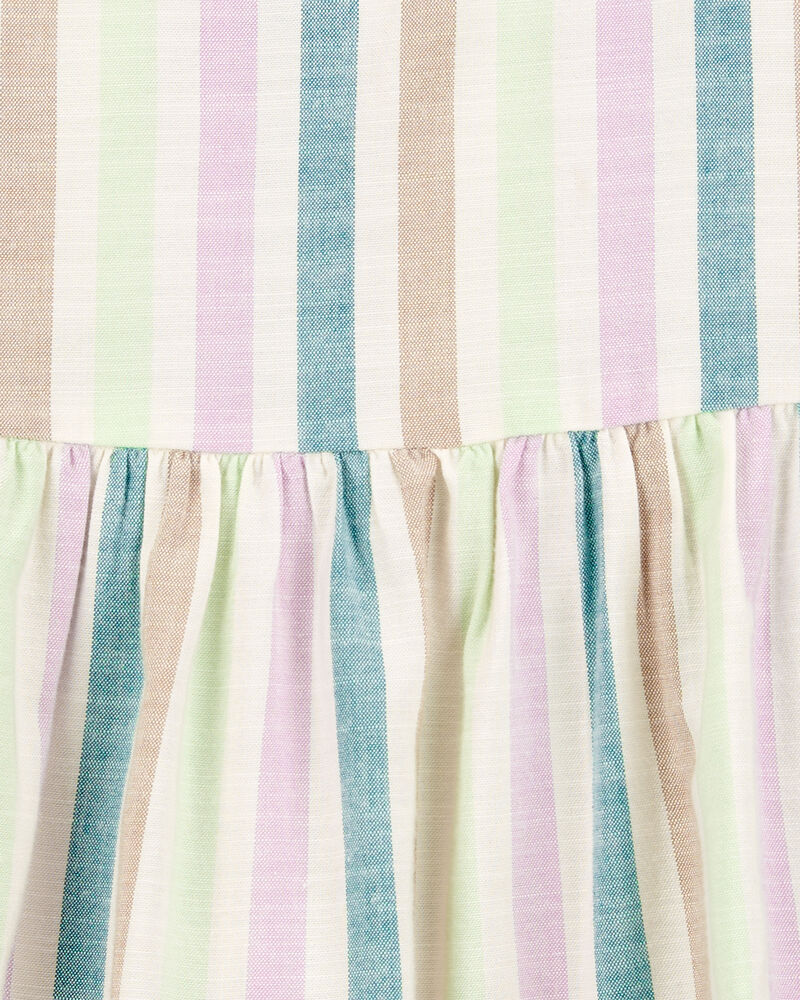 Toddler Striped Tiered Linen Look-Alike Dress, image 3 of 4 slides