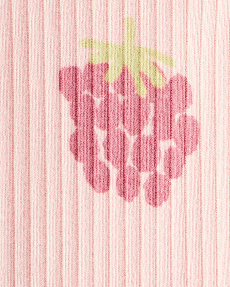 Baby Girl Raspberry Print Cotton Pull-On Pants - Pink, image 3 of 4 slides