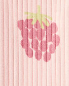 Baby Girl Raspberry Print Cotton Pull-On Pants - Pink, image 3 of 4 slides