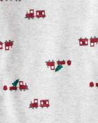 Baby Boy 4-Pack Christmas Print Long-Sleeve Multipack Bodysuits - White/Green, image 3 of 6 slides