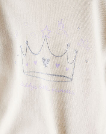 Baby Girl 'Daddy's Little Princess' Star Print Cotton Long-Sleeve Bodysuit & Pant Set - White/Purple, 