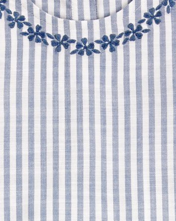 Toddler Striped Linen Look-Alike Fashion Tank - Blue/White, 