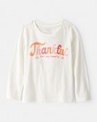 Toddler Girl Thankful Long-Sleeve Graphic Tee - White, image 1 of 3 slides