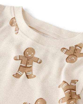 Adult Organic Cotton Pajamas Set in Gingerbread Man Print, 