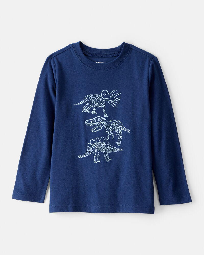 Toddler Boy Dinosaurs Long-Sleeve Graphic Tee - Navy, image 1 of 3 slides