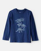 Toddler Boy Dinosaurs Long-Sleeve Graphic Tee - Navy, image 1 of 3 slides