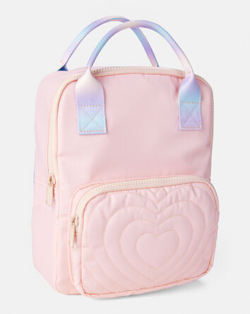 Girls Stitched Hearts Ombre Straps Mini Backpack - Pink, 