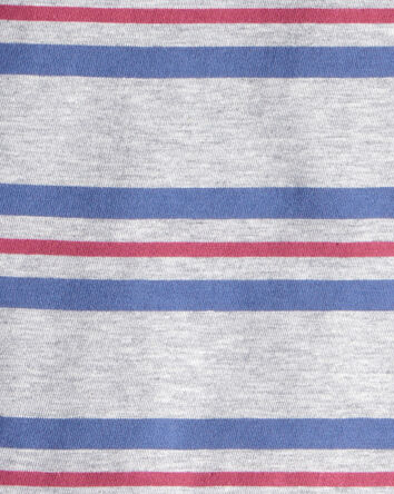 Toddler Boy Striped Short-Sleeve Henley Tee - Grey, 