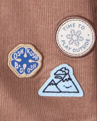 Baby Boy Camping Badges Corduroy Button-Down Shirt - Brown, image 3 of 4 slides