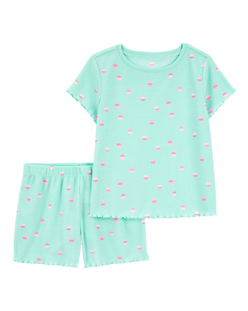 Girls 2-Piece Cupcake Loose Fit Pajamas, 
