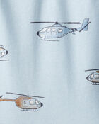 Baby Boy Helicopter Print Short-Sleeve Tee - Blue, image 2 of 3 slides