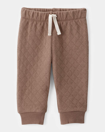 Baby Boy 2-Piece Woodland Print Long-Sleeve Bodysuit & Quilted Pant Set - Ivory/Brown, 