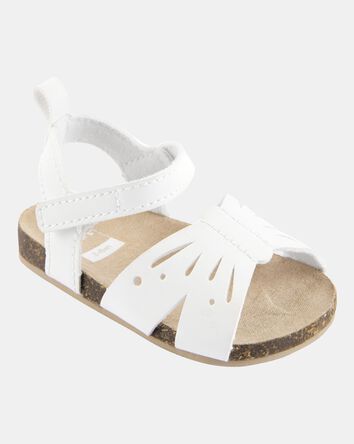 Baby Butterfly Faux Cork Sandals - White, 